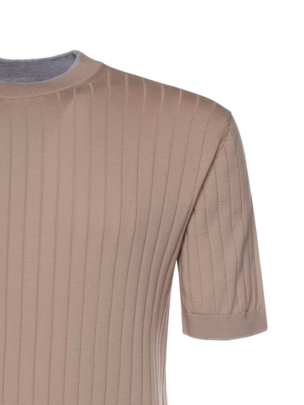 T-shirt a costine in marrone  Eleventy - uomo 