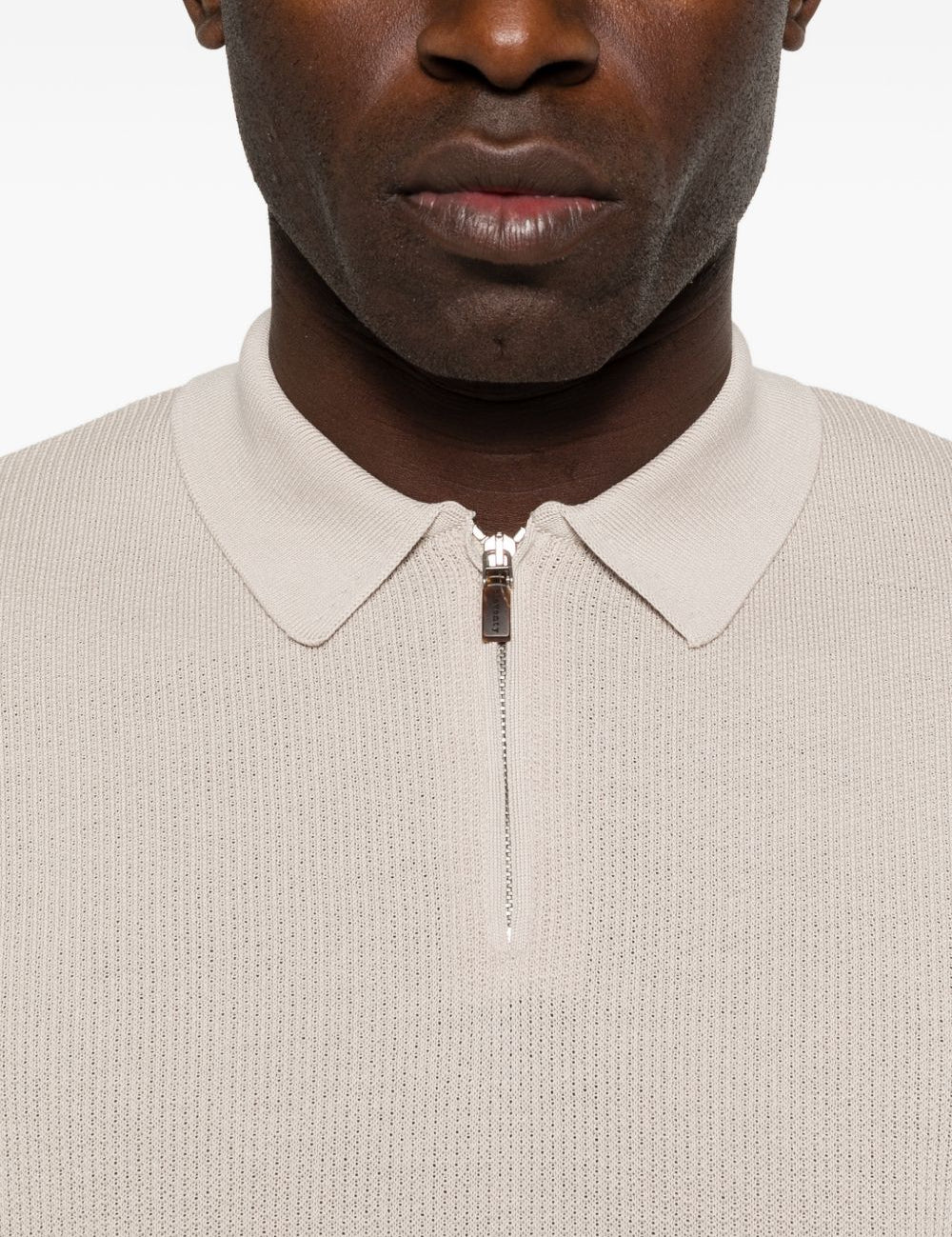 Polo con zip in beige Eleventy - uomo 
