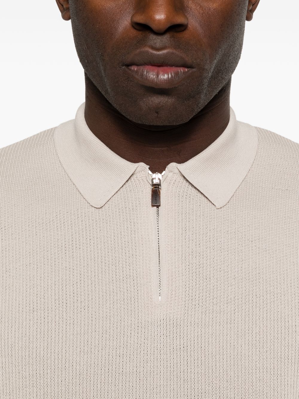 Polo con zip in beige Eleventy - uomo 