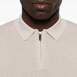 Polo con zip in beige Eleventy - uomo 