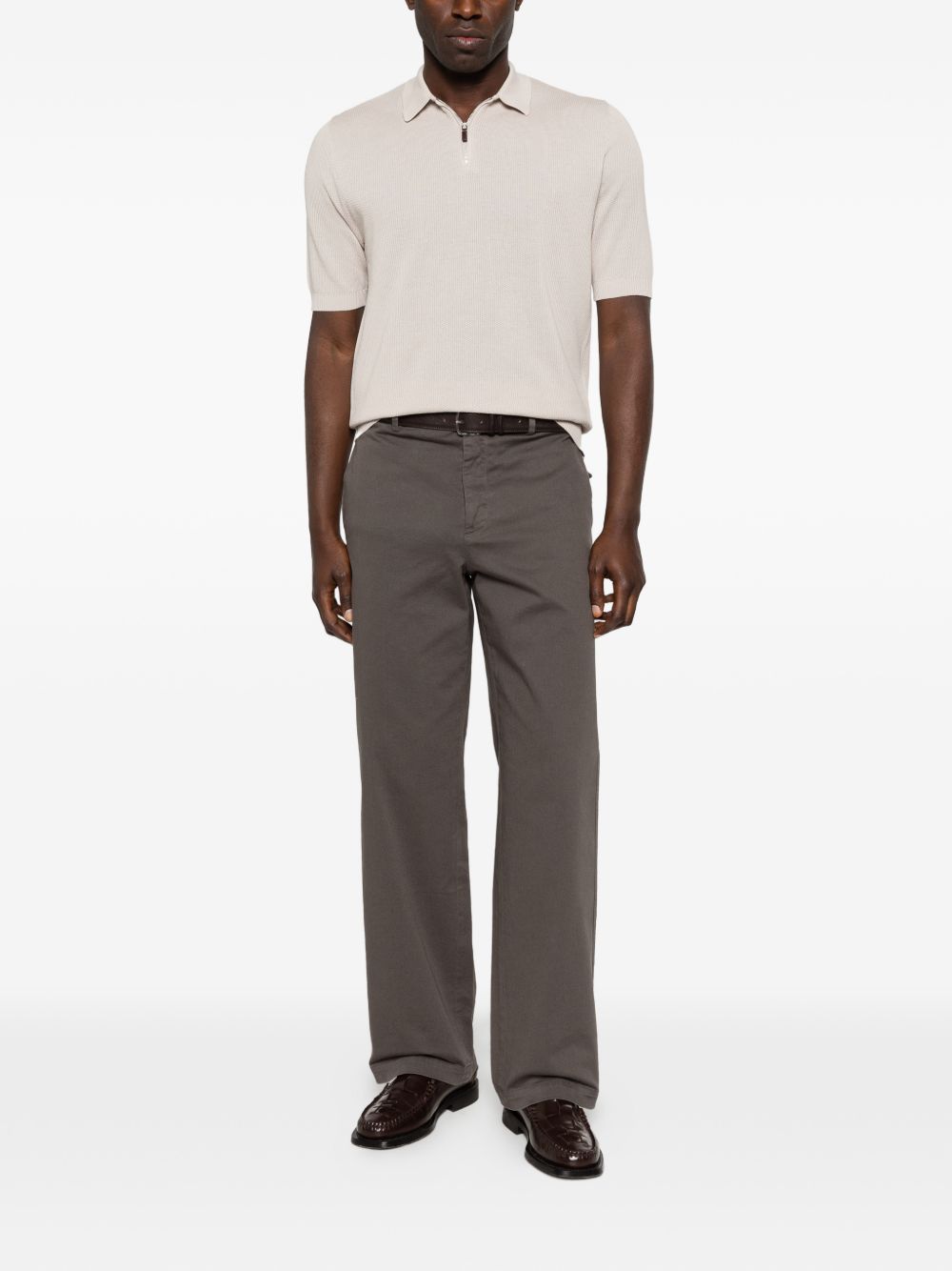 Polo con zip in beige Eleventy - uomo 