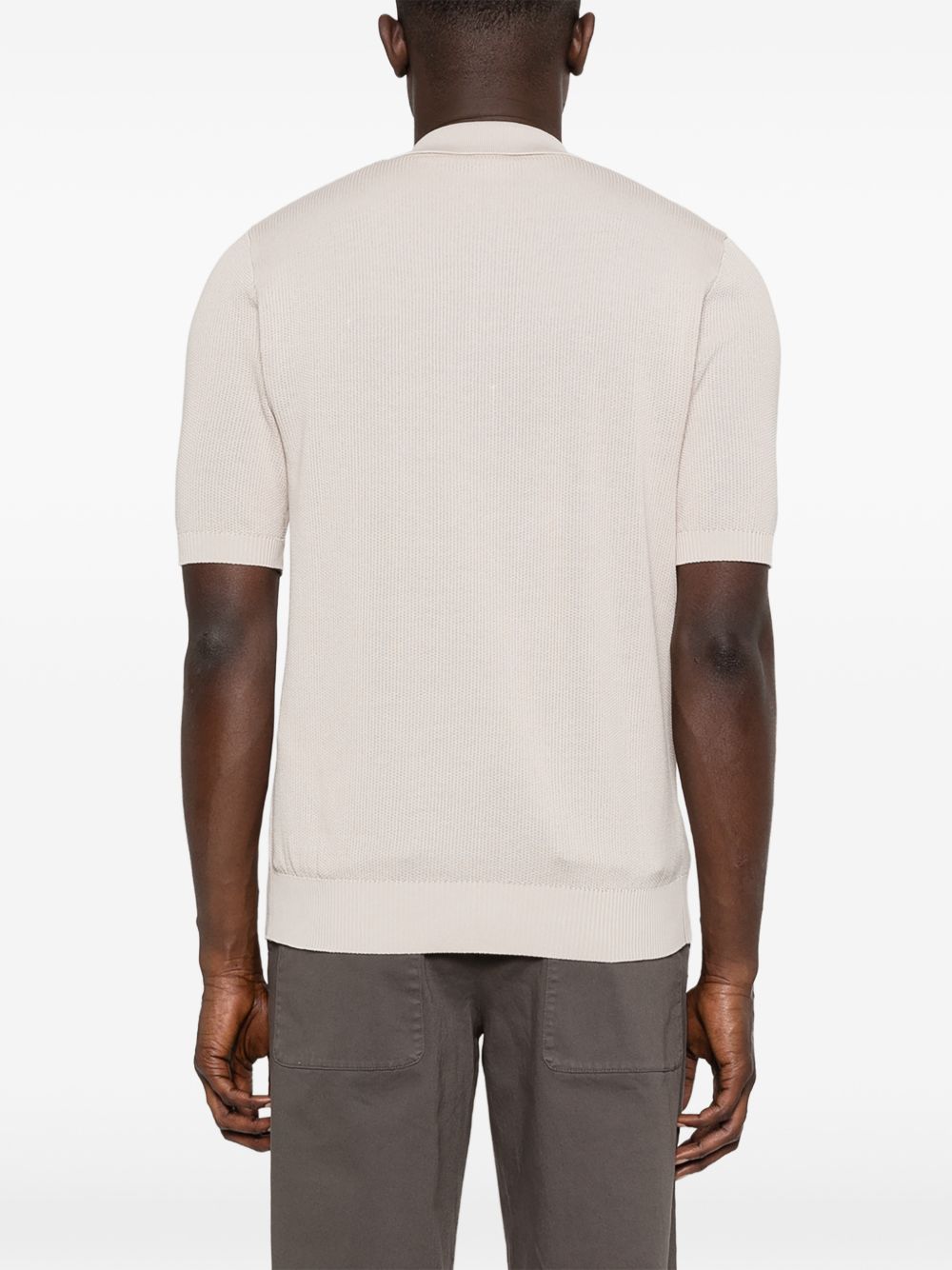 Polo con zip in beige Eleventy - uomo 