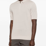 Polo con zip in beige Eleventy - uomo 