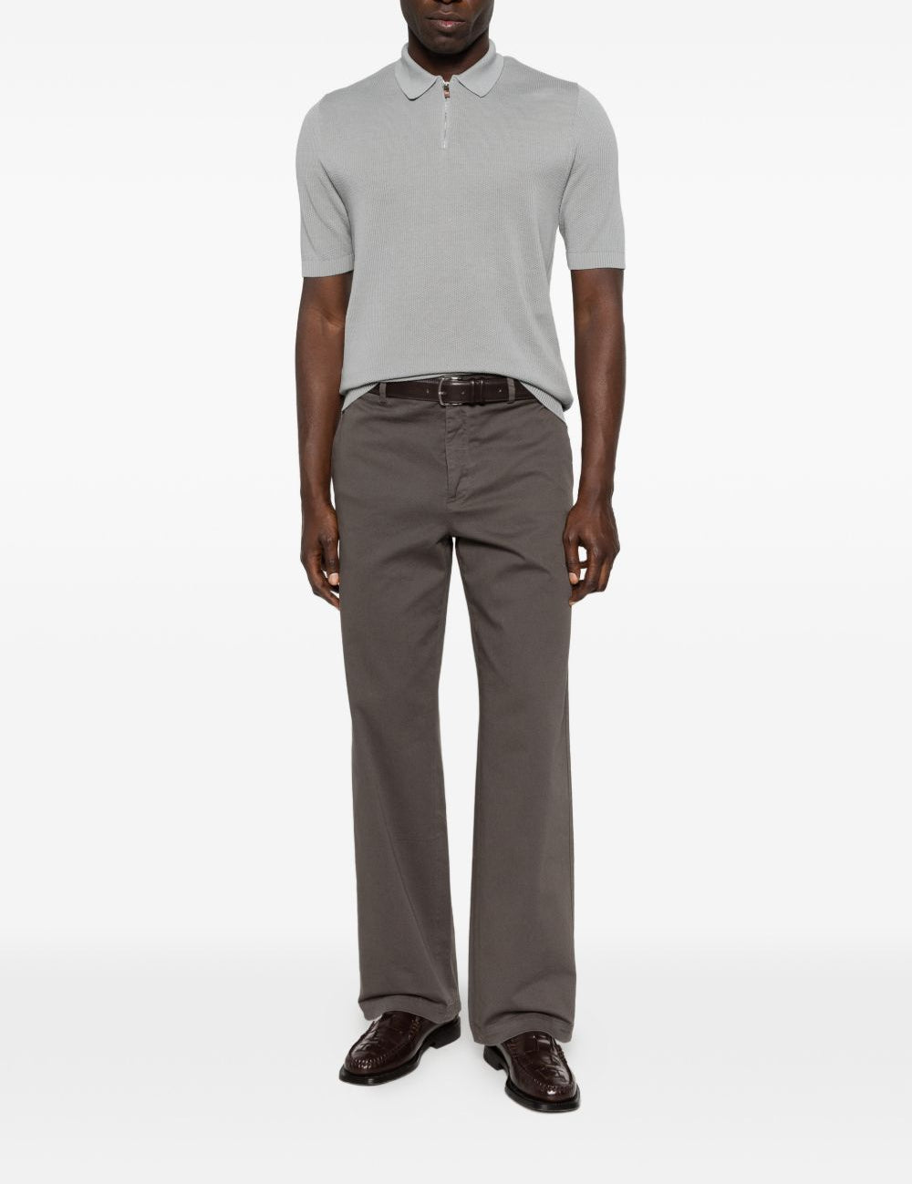 Polo con zip in grigio Eleventy - uomo 