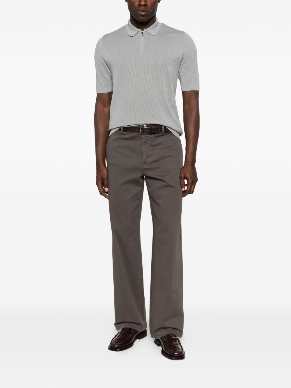 Polo con zip in grigio Eleventy - uomo 