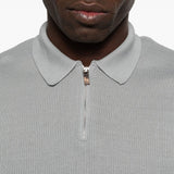 Polo con zip in grigio Eleventy - uomo 