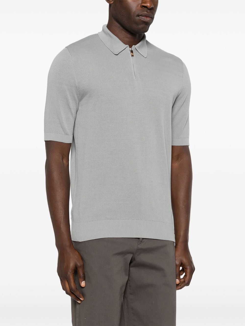 Polo con zip in grigio Eleventy - uomo 
