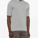 Polo con zip in grigio Eleventy - uomo 