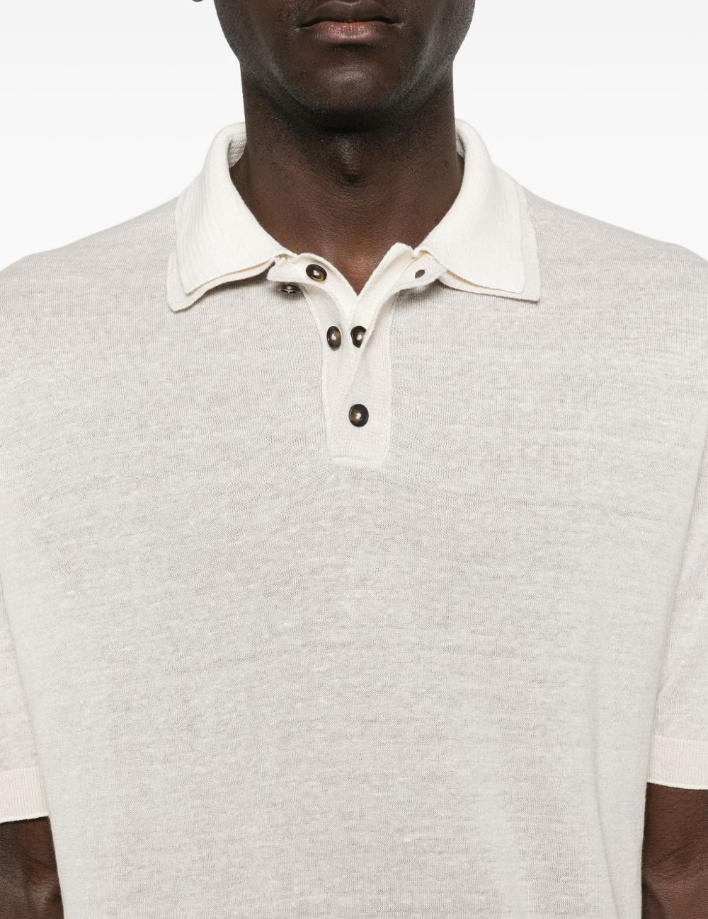 Polo con bottoni e collo in bianco Eleventy - uomo 
