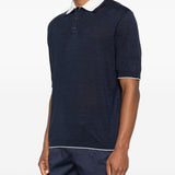 Polo con bordo a contrasto in blu Eleventy - uomo 