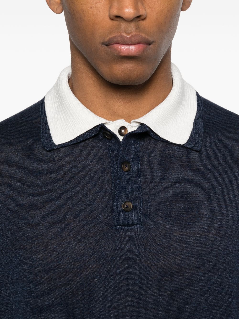 Polo con bordo a contrasto in blu Eleventy - uomo 