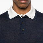 Polo con bordo a contrasto in blu Eleventy - uomo 