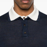 Polo con bordo a contrasto in blu Eleventy - uomo 