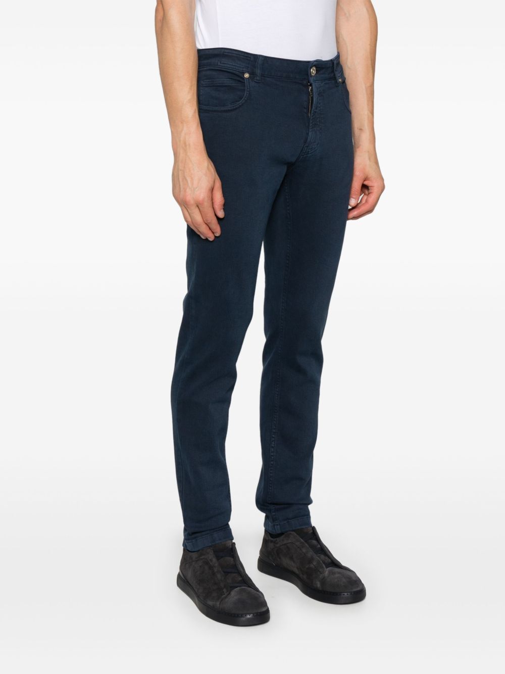 Jeans affusolati a vita bassa in blu Eleventy - uomo 