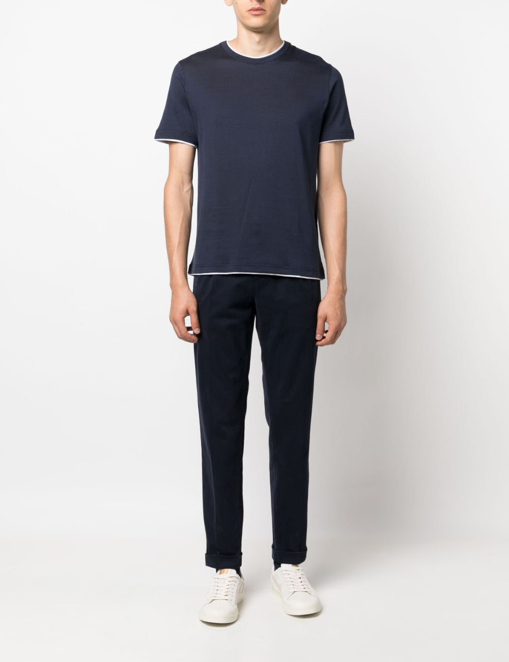 T-shirt girocollo in blu Eleventy - uomo 