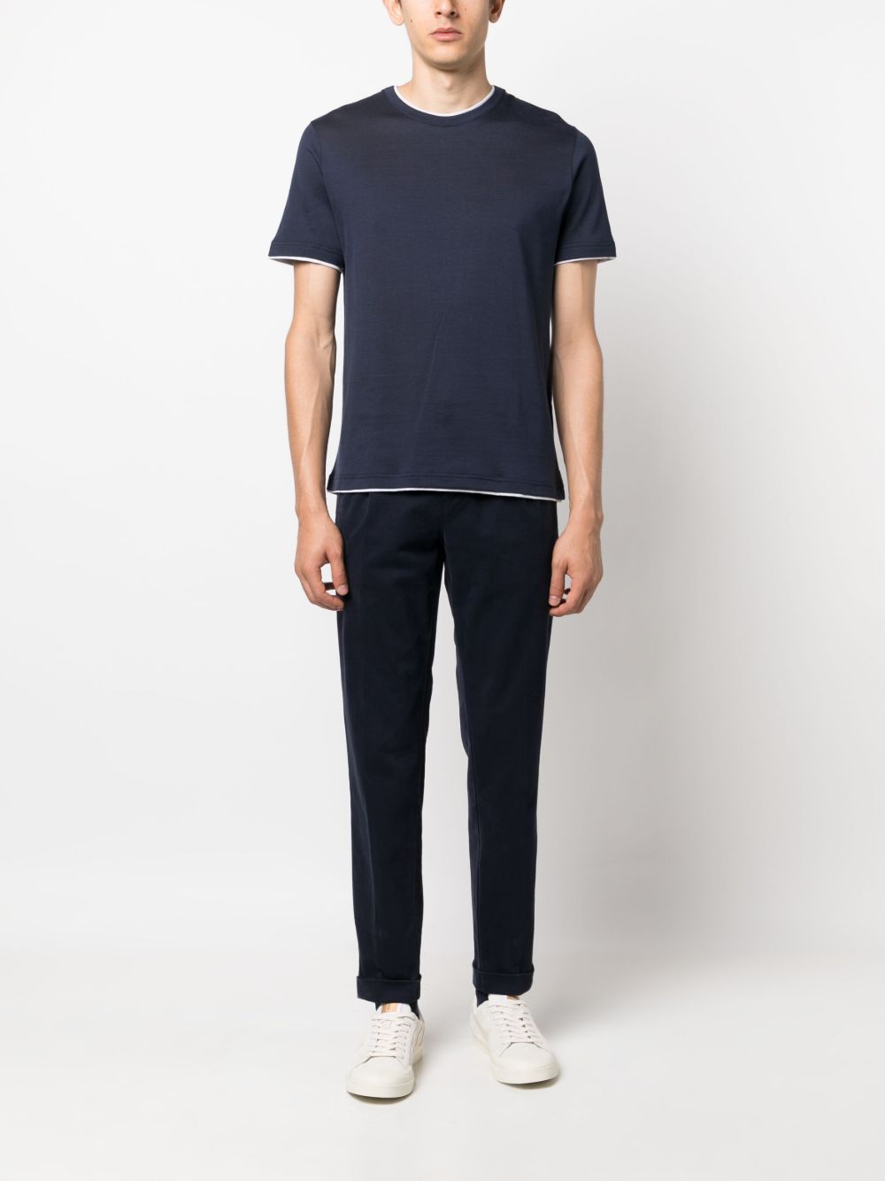 T-shirt girocollo in blu Eleventy - uomo 