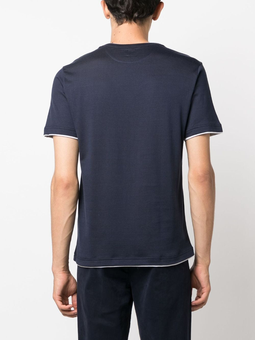 T-shirt girocollo in blu Eleventy - uomo 