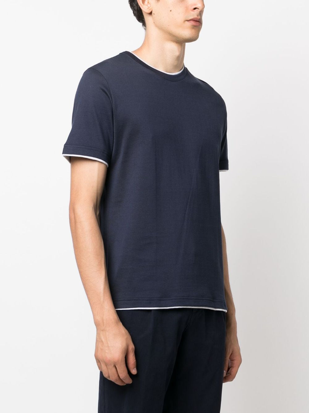 T-shirt girocollo in blu Eleventy - uomo 