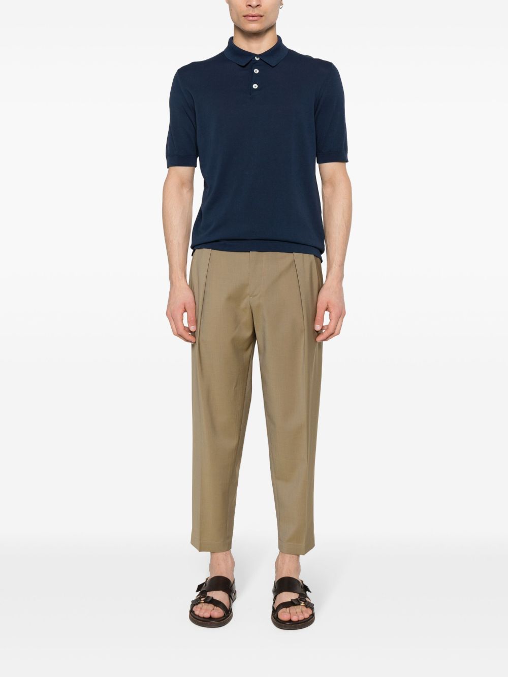 Blue cotton polo shirt Eleventy - uomo 