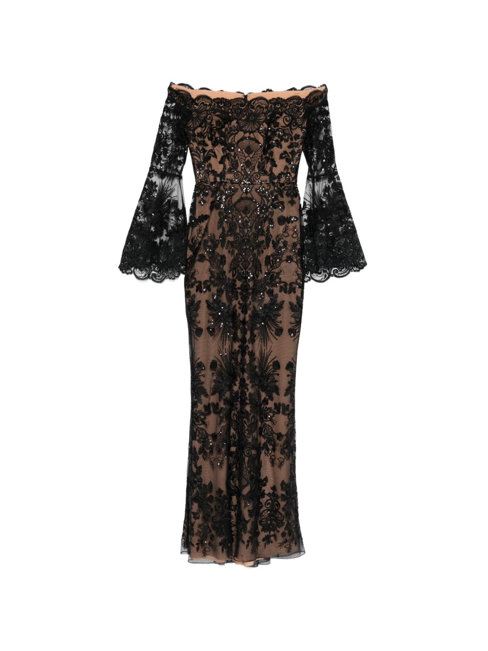 Abito maxi in pizzo in nero Elie saab - donna 