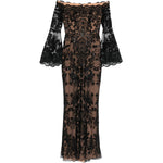 Abito maxi in pizzo in nero Elie saab - donna 