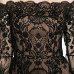 Abito maxi in pizzo in nero Elie saab - donna 