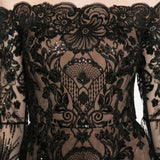 Abito maxi in pizzo in nero Elie saab - donna 