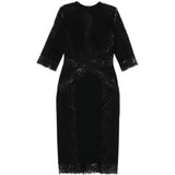 Abito midi in pizzo floreale in nero Elie saab - donna 
