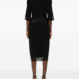 Abito midi in pizzo floreale in nero Elie saab - donna 