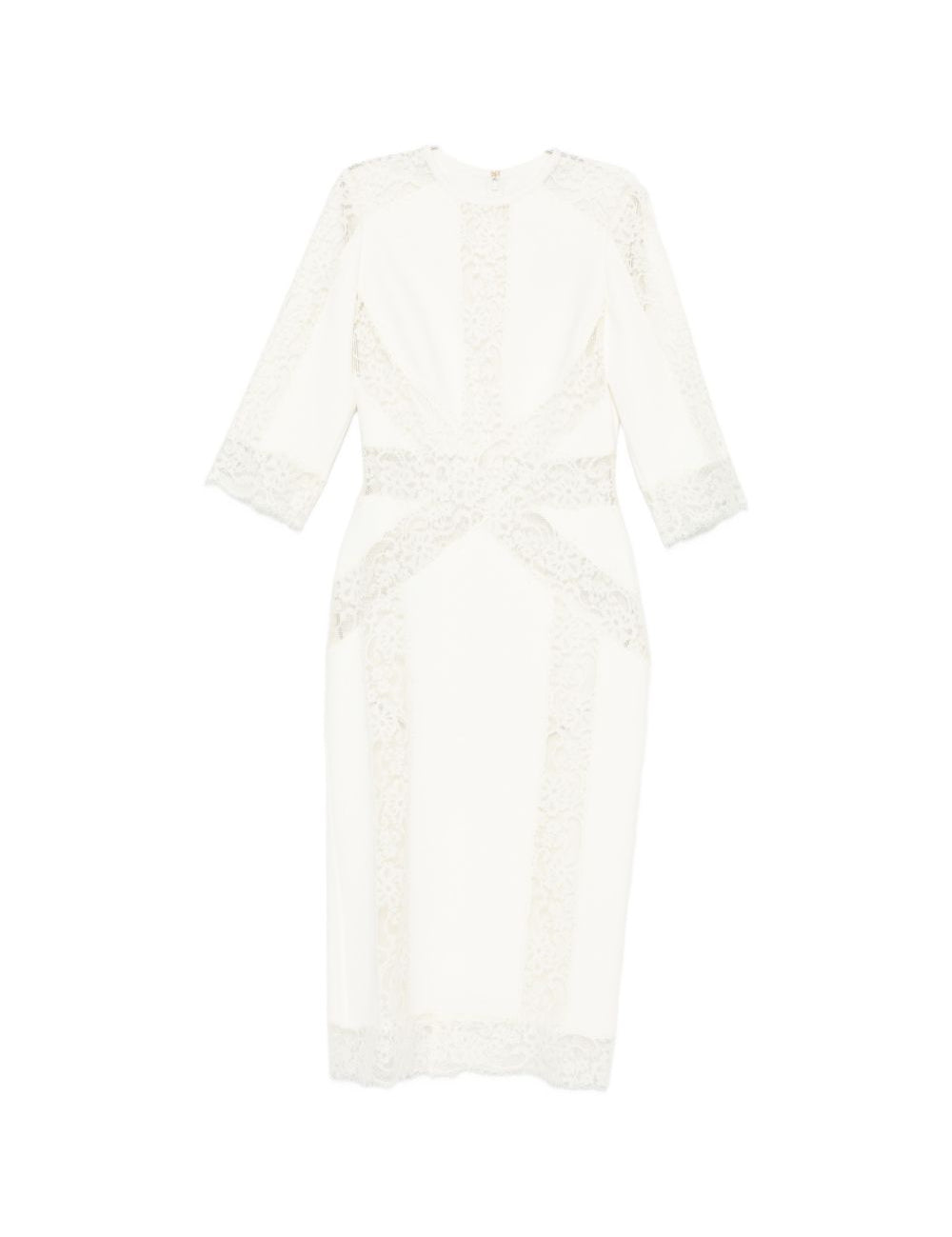 Abito midi con pannelli in pizzo in bianco Elie saab - donna 