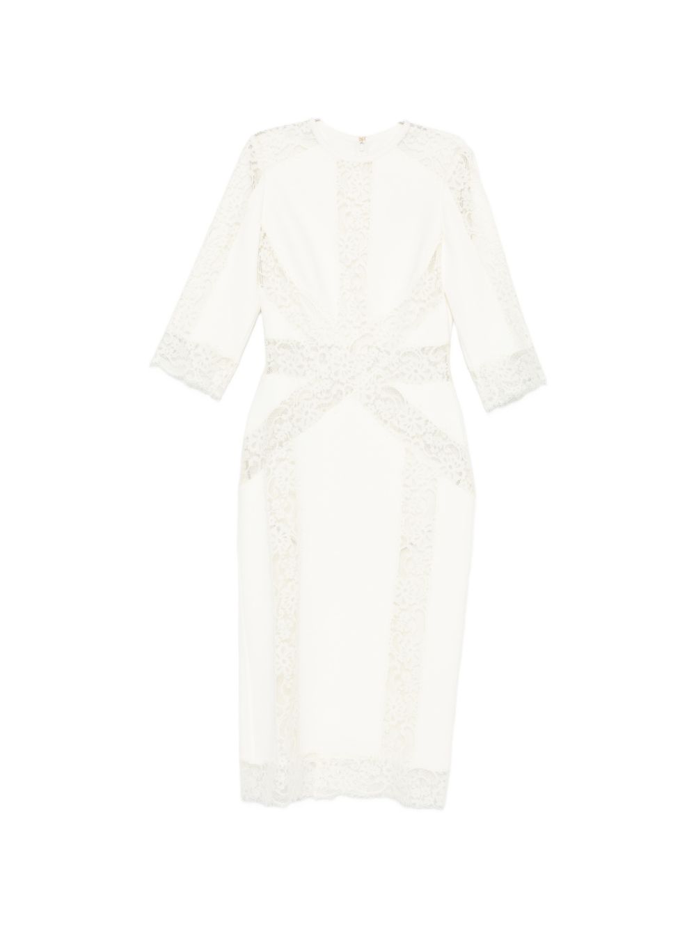 Abito midi con pannelli in pizzo in bianco Elie saab - donna 