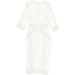 Abito midi con pannelli in pizzo in bianco Elie saab - donna 