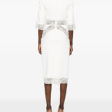 Abito midi con pannelli in pizzo in bianco Elie saab - donna 