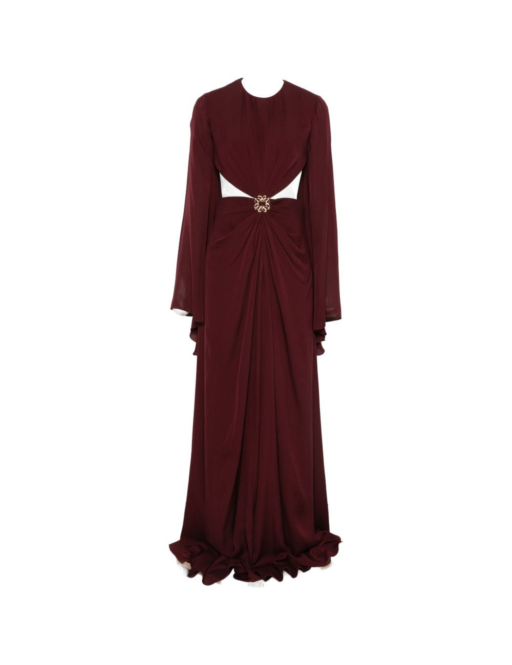 Abito lungo con decorazioni e dettagli cut-out in bordeaux Elie saab - donna 