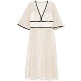 Abito con scollo a V in avorio Elie Saab - donna 