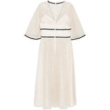 Abito con scollo a V in avorio Elie Saab - donna 