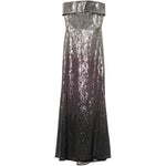 Abito lungo senza spalline con paillettes in argento e viola Elie saab - donna 