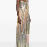 Abito lungo senza spalline con paillettes multicolore Elie saab - donna 