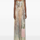 Abito lungo senza spalline con paillettes multicolore Elie saab - donna 