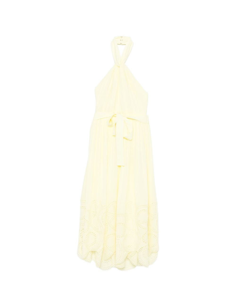 Abito midi con scollo all-americana in giallo Elie saab - donna 