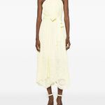 Abito midi con scollo all-americana in giallo Elie saab - donna 