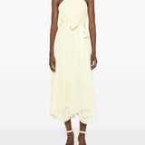Abito midi con scollo all-americana in giallo Elie saab - donna 
