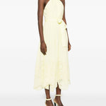 Abito midi con scollo all-americana in giallo Elie saab - donna 