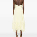 Abito midi con scollo all-americana in giallo Elie saab - donna 