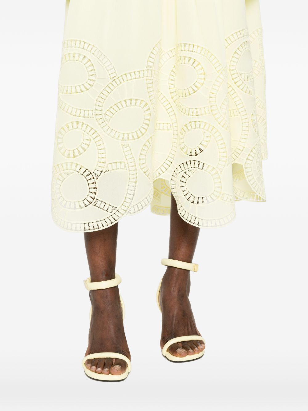 Abito midi con scollo all-americana in giallo Elie saab - donna 