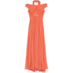 Abito da sera con dettaglio in pizzo in arancione Elie saab - donna 