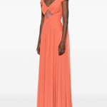 Abito da sera con dettaglio in pizzo in arancione Elie saab - donna 