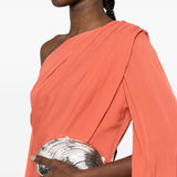 Abito da sera monospalla in arancione Elie saab - donna 