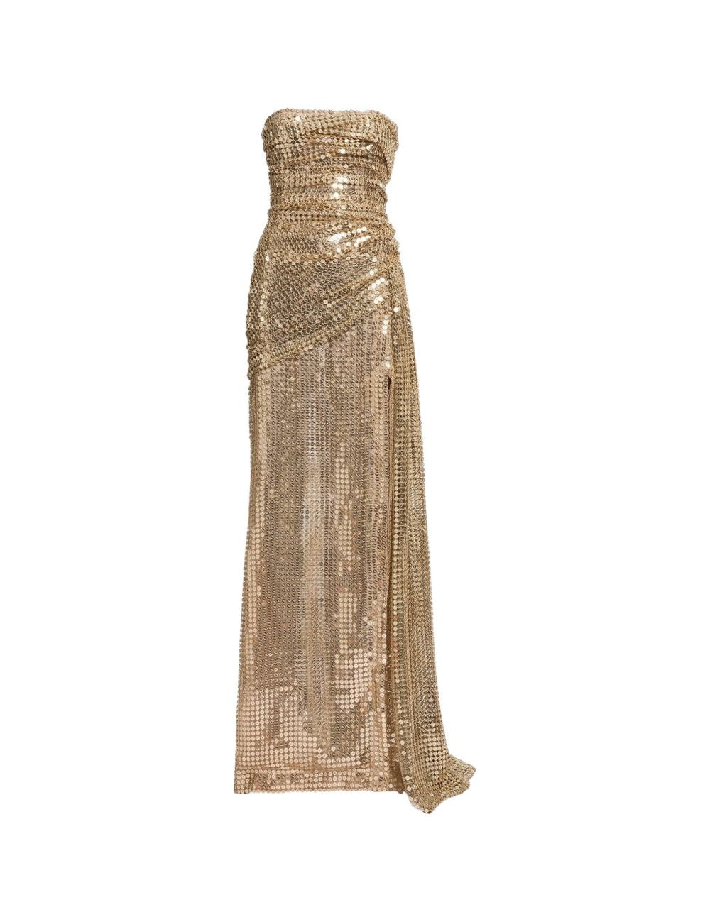 Abito da sera con paillettes in oro 