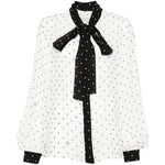 CAMICIA A POIS CON FIOCCO in bianco Elie Saab - donna 